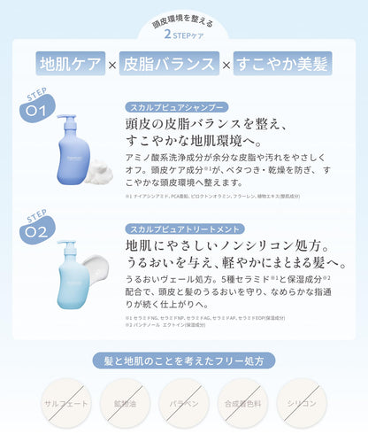 Kaminii Scalp Pure Shampoo and Hair Treatment Set 420ml Each