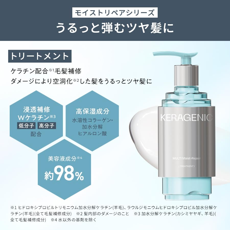 KERAGENIC Multi Moist Repair Hair Treatment Aqua Peony &amp; Lotus 320g
