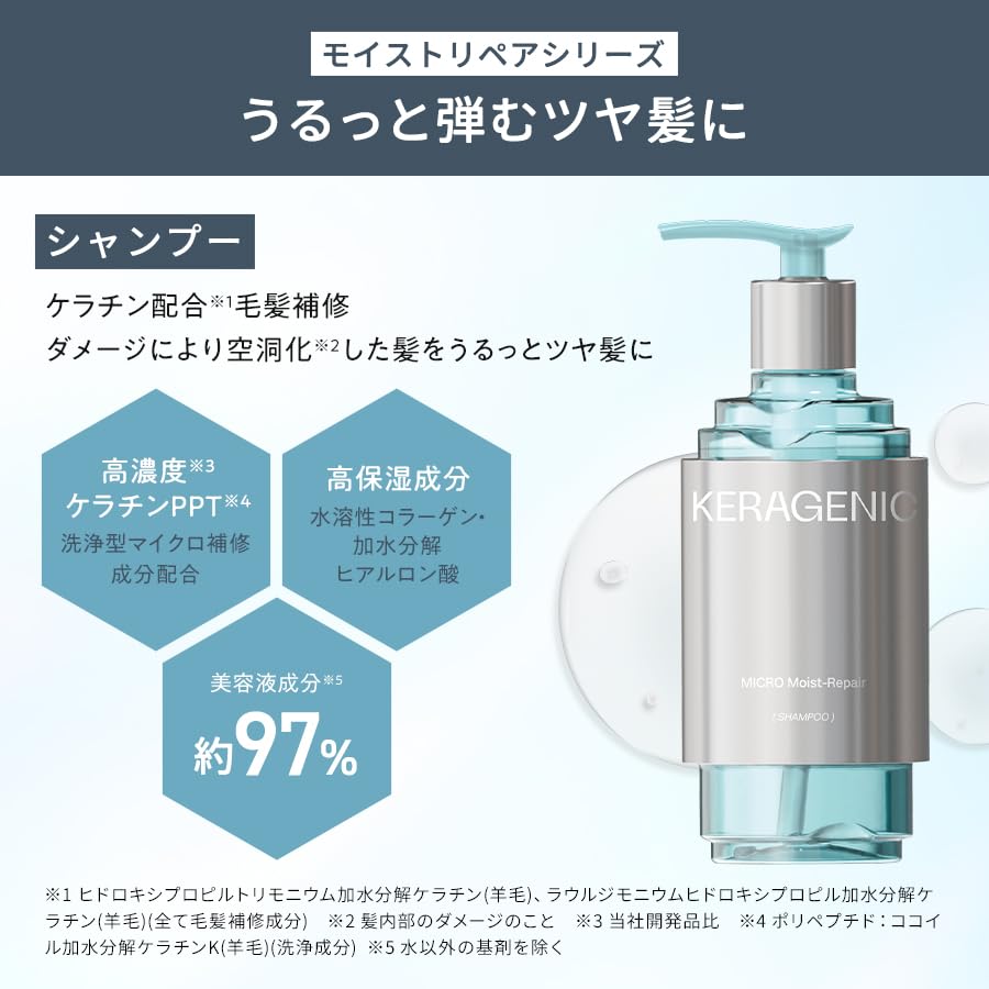 KERAGENIC Moist Repair Shampoo and Conditioner Refill Set 320ml 320g