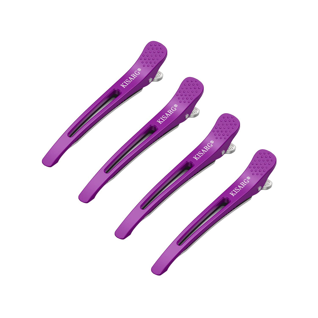 KISARG Hair Clips Set 4 Pieces with Non-Slip Grip 11.5cm Purple