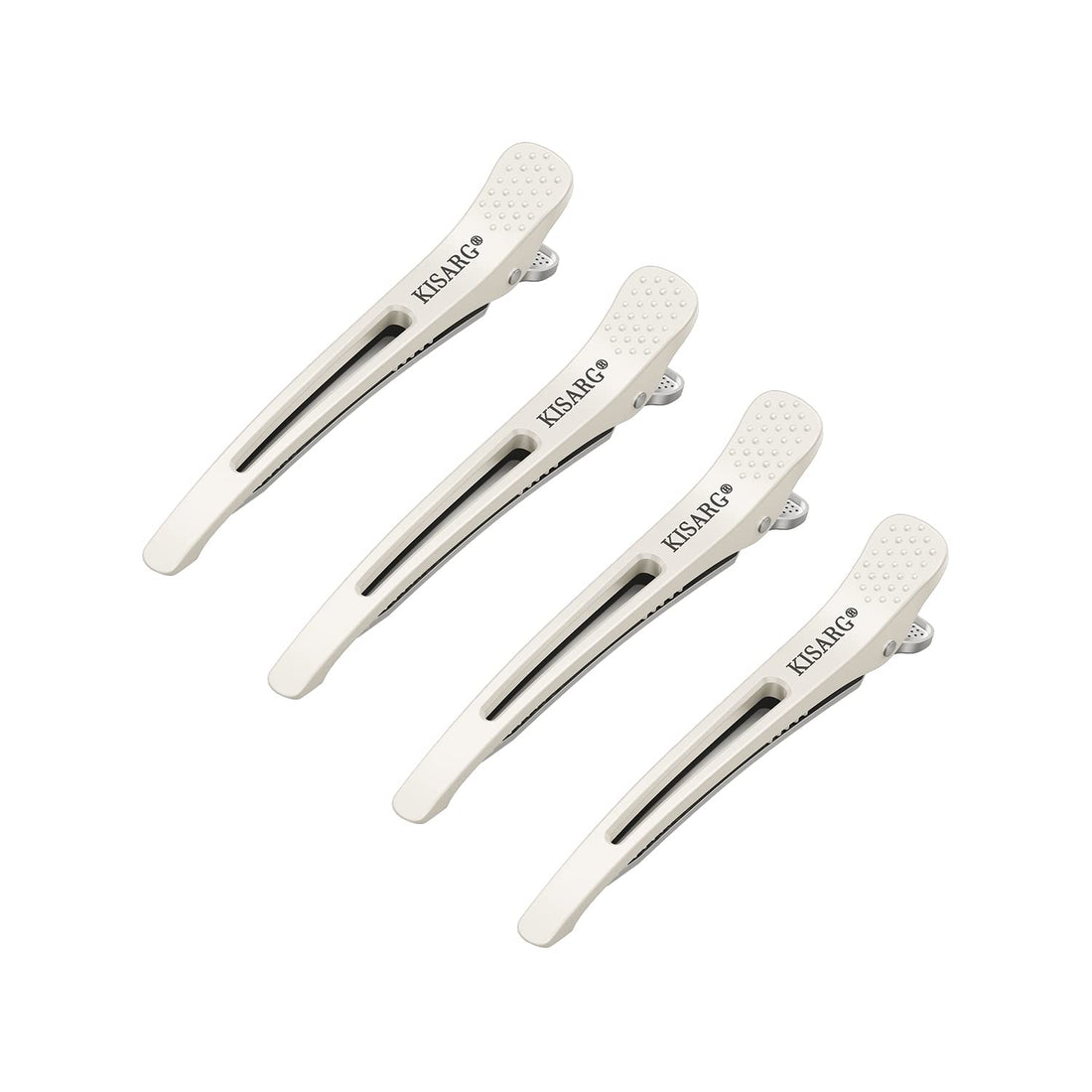 KISARG Hair Clips for Men 4 Pack Strong Hold 11.5cm White