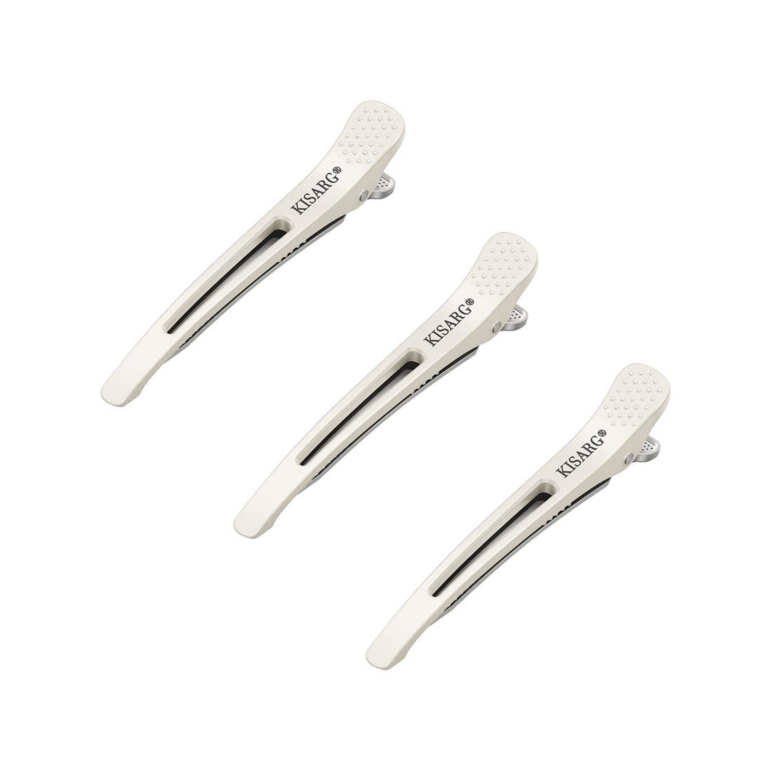 KISARG Duckbill Hair Clips, White, 3-Pack, 11.5 cm