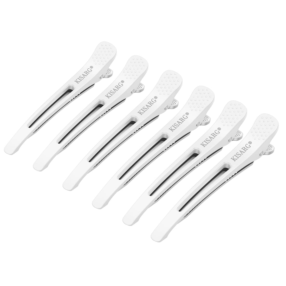 KISARG Hair Clips Set for Professionals 6 Pieces 11.5cm White