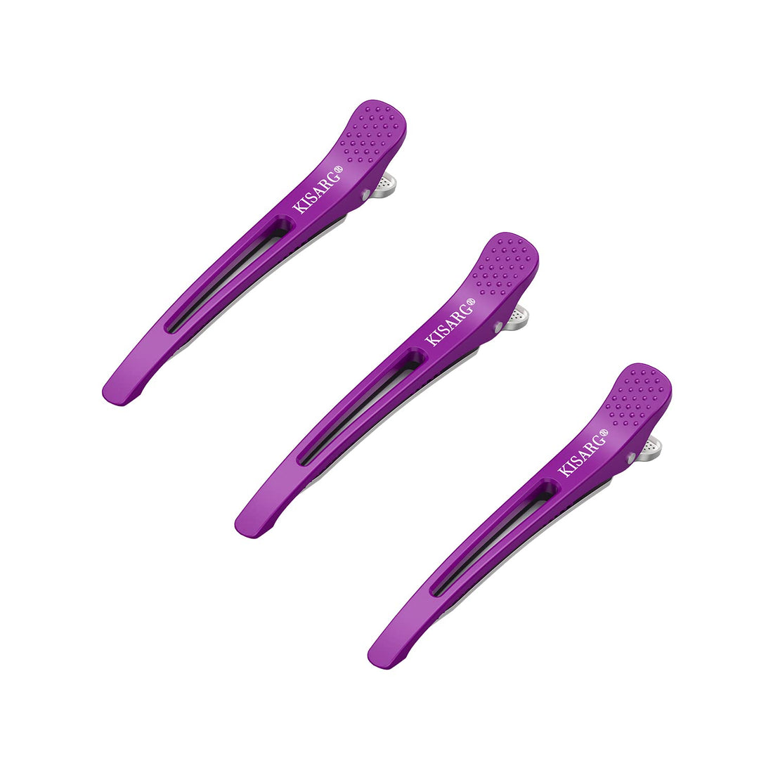 KISARG Hair Clips 3-Pack for Professional Use 11.5cm Purple