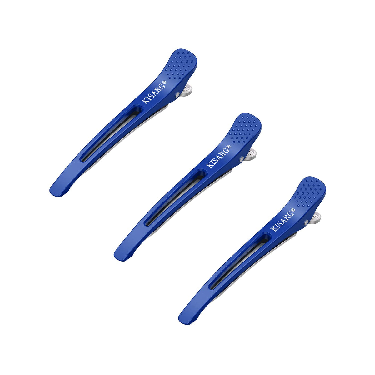 KISARG Hair Clips for Men 3-Pack Strong Hold 11.5cm Blue