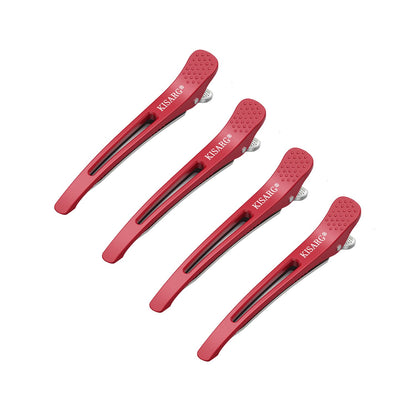 KISARG Clip de Cheveux Professionnel pour Hommes 4 Pièces 11.5cm Rouge