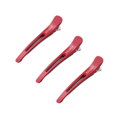 KISARG Hair Clips Set of 3 for Men 11.5cm Red