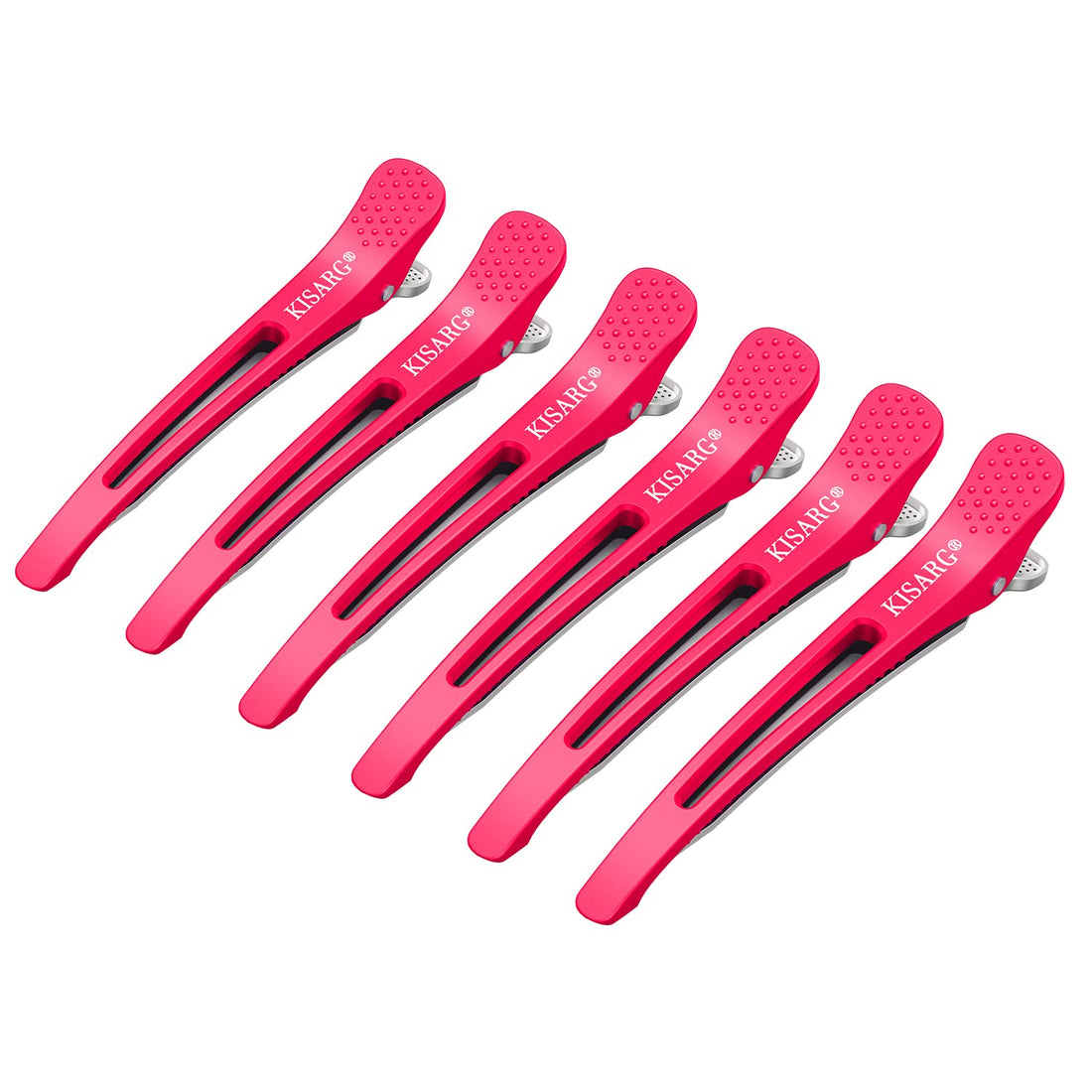 KISARG Duckbill Hair Clips, Pink, 6-Piece Set, 11.5cm