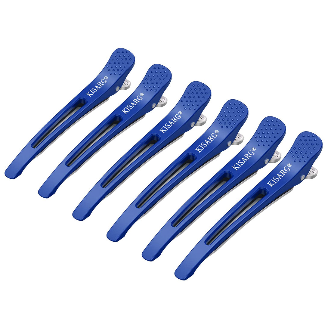 KISARG Hair Clips for Professionals 11.5cm Set of 6 Blue