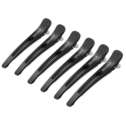 KISARG Clips à Cheveux Professionnels 6 pièces 11.5cm Noir
