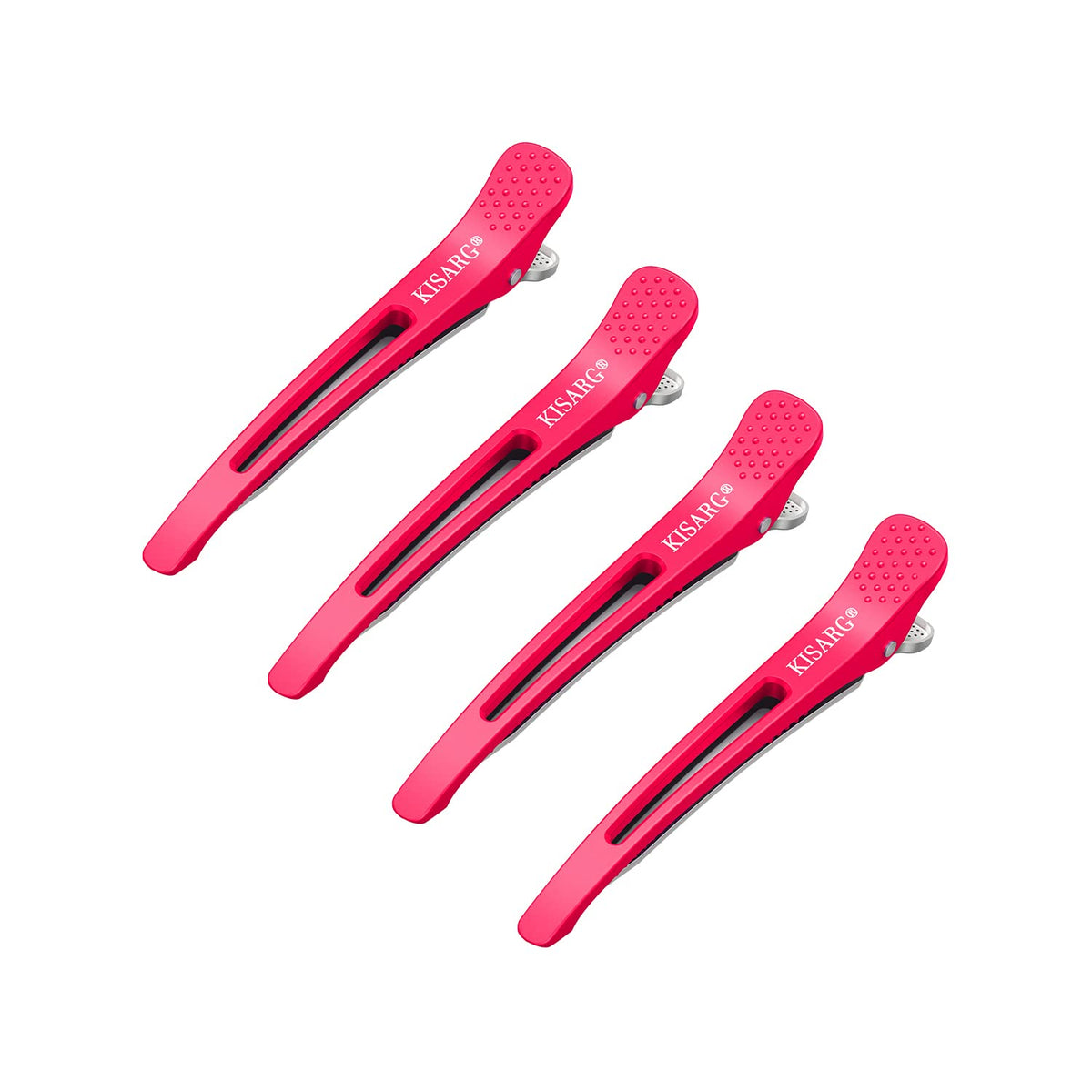 KISARG Hair Clips for Men 4-Pack 11.5cm Pink