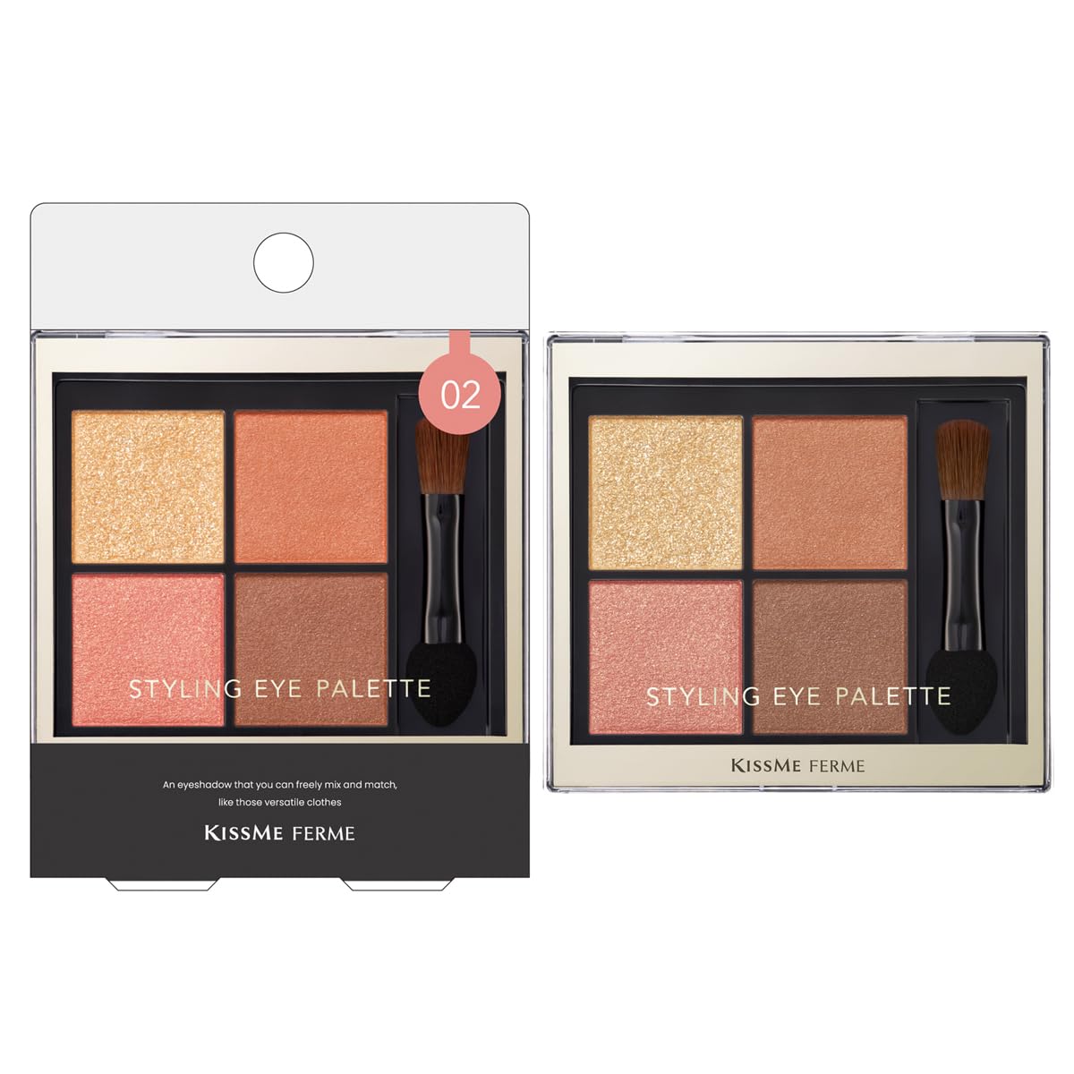 Kiss Me FERME Styling Eye Palette Apricot Bijou for Elegant Eye Looks