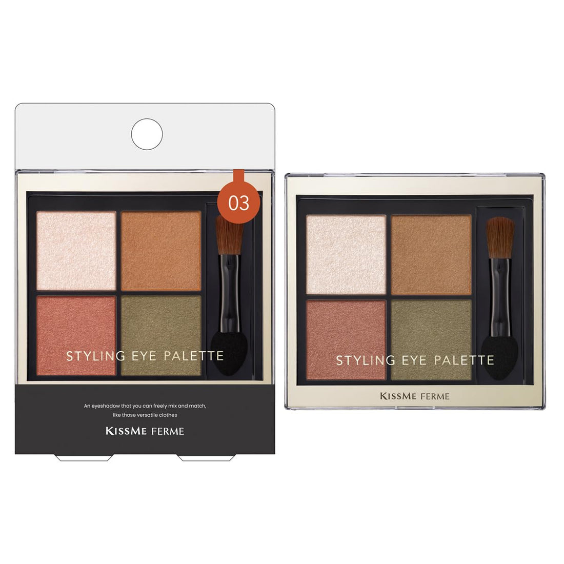 Kiss Me FERME Styling Eye Palette 03 Veil Linen Glossy Color 10g