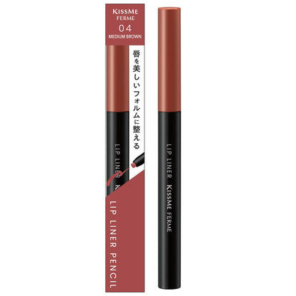 Kiss Me FERME Lip Liner N 04 Medium Brown Long-lasting Retractable 0.18g