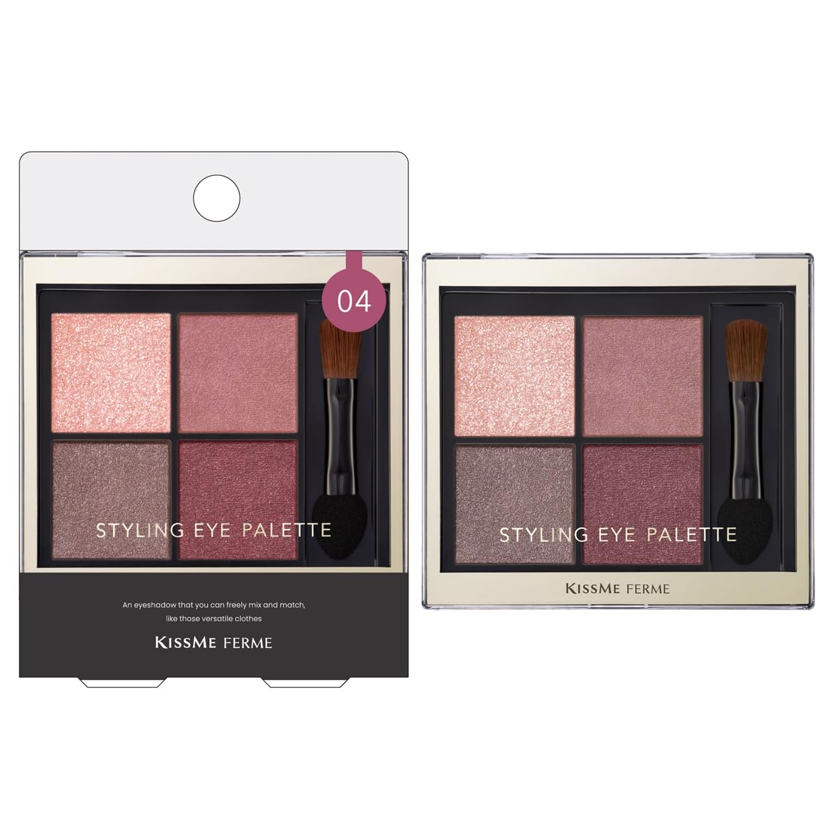 Kiss Me FERME Vintage Plum Eye Color Palette with Moist Press Technology