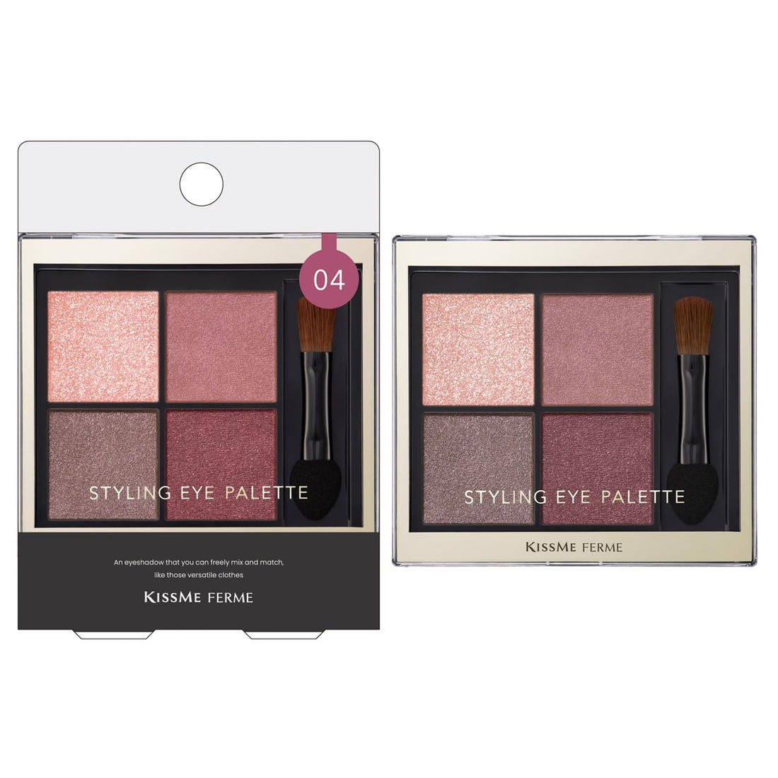 Kiss Me FERME Vintage Plum Eye Color Palette with Moist Press Technology