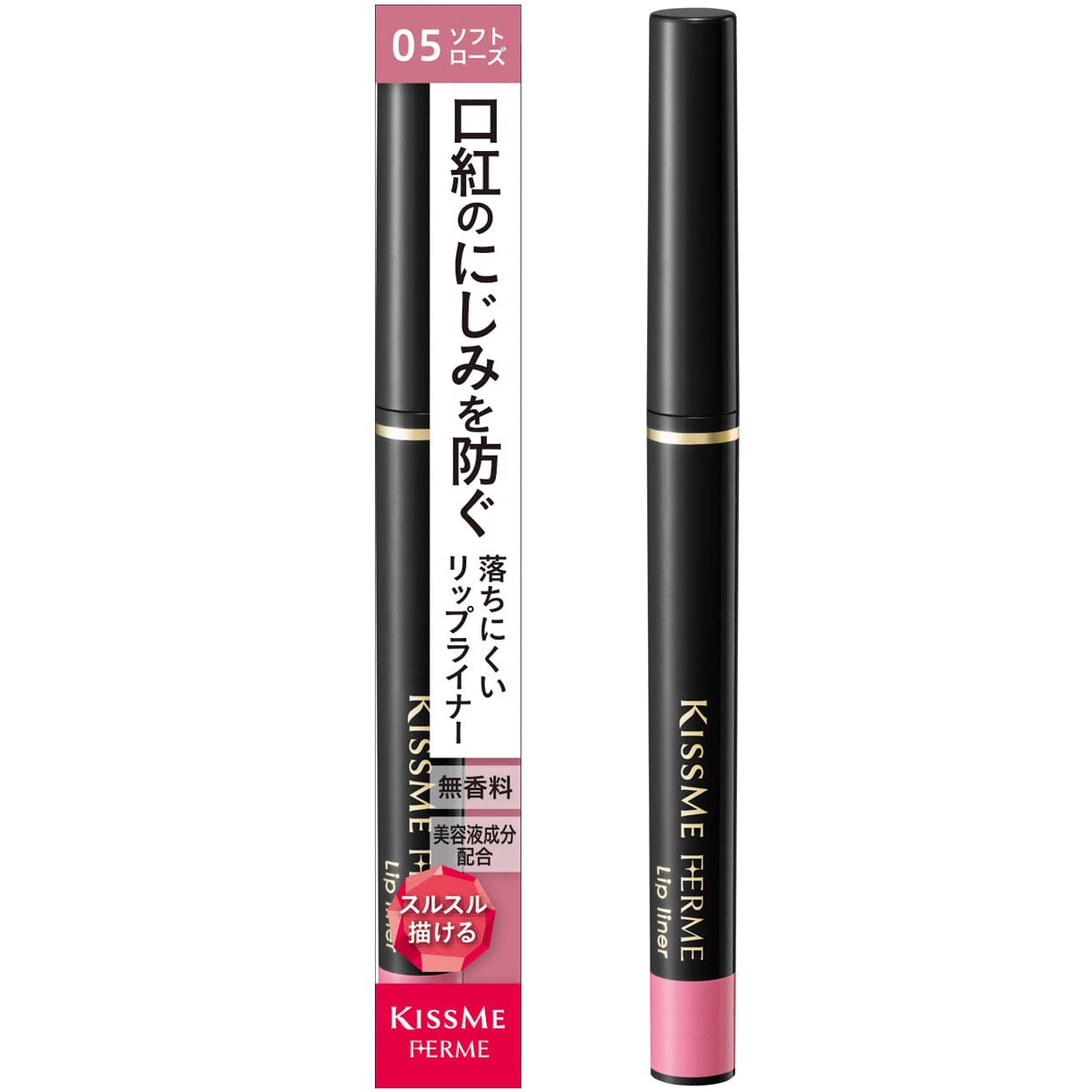 Kiss Me FERME Lip Liner 05 Soft Rose 0.18g Long-lasting Lip Liner Twist-up Type