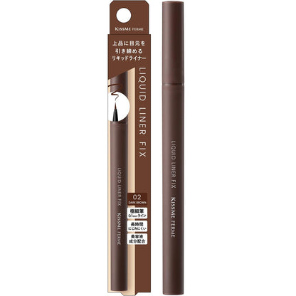 Kiss Me FERME Liquid Liner Fix 02 Dark Brown 0.4ml Waterproof Eyeliner