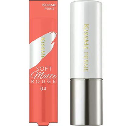 Kiss Me FERME Soft Matte Rouge 04 Healthy Coral 3.8g Subtle Sheen True Color Sheer Finish