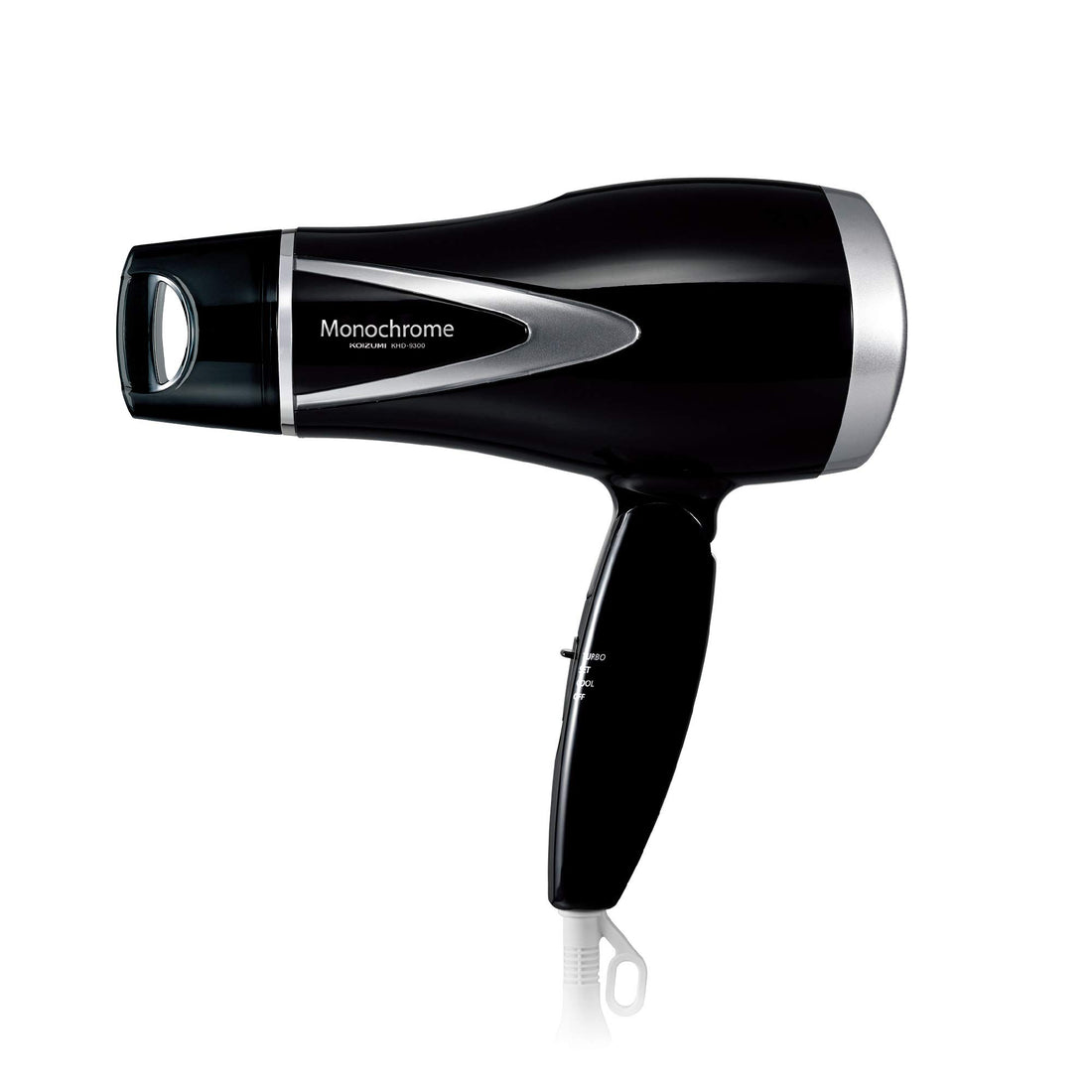 Koizumi Monochrome Hair Dryer Lightweight Black with Negative Ion Technology
