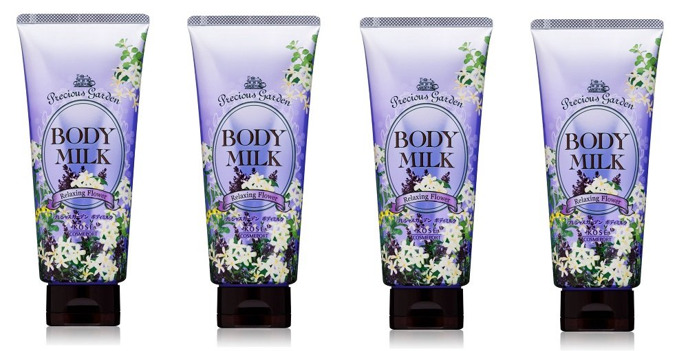 Kose Precious Garden Body Milk Relaxing Flower 200g Pack of 4