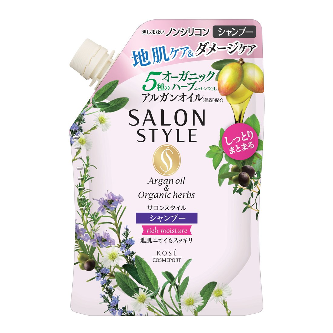 Kose Salon Style Non-Silicone Shampoo Rich Moisture 360ml