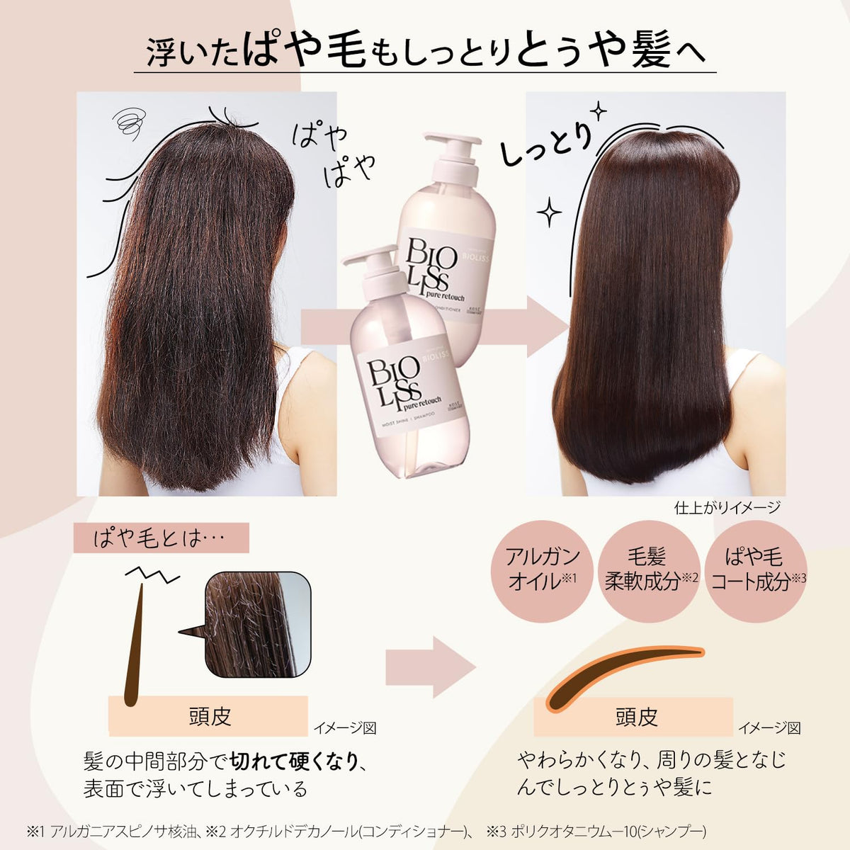 KOSE COSMEPORT Biolis Pure Retouch Shampoo 480mL for Damage Care
