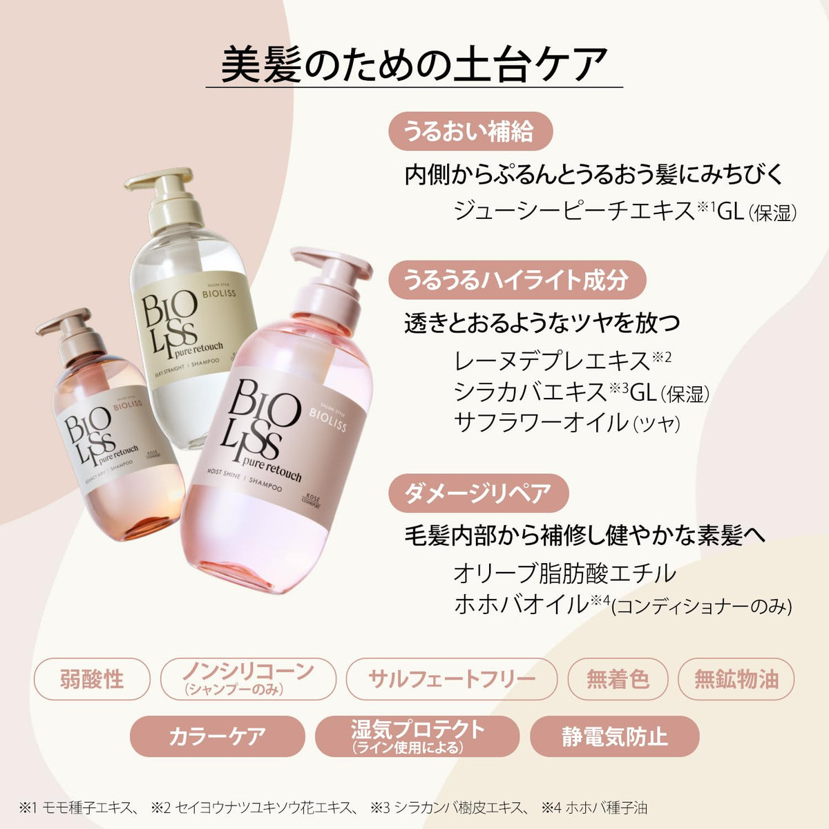 KOSE COSMEPORT Biolis Pure Retouch Shampoo 480mL for Damage Care