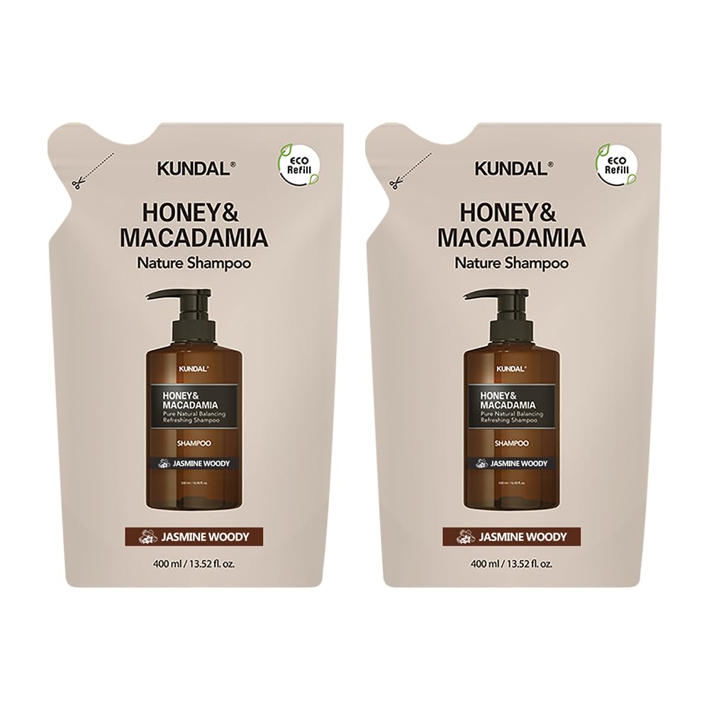 KUNDAL Jasmine Woody Scent Shampoo Refill 400ml 2-Pack