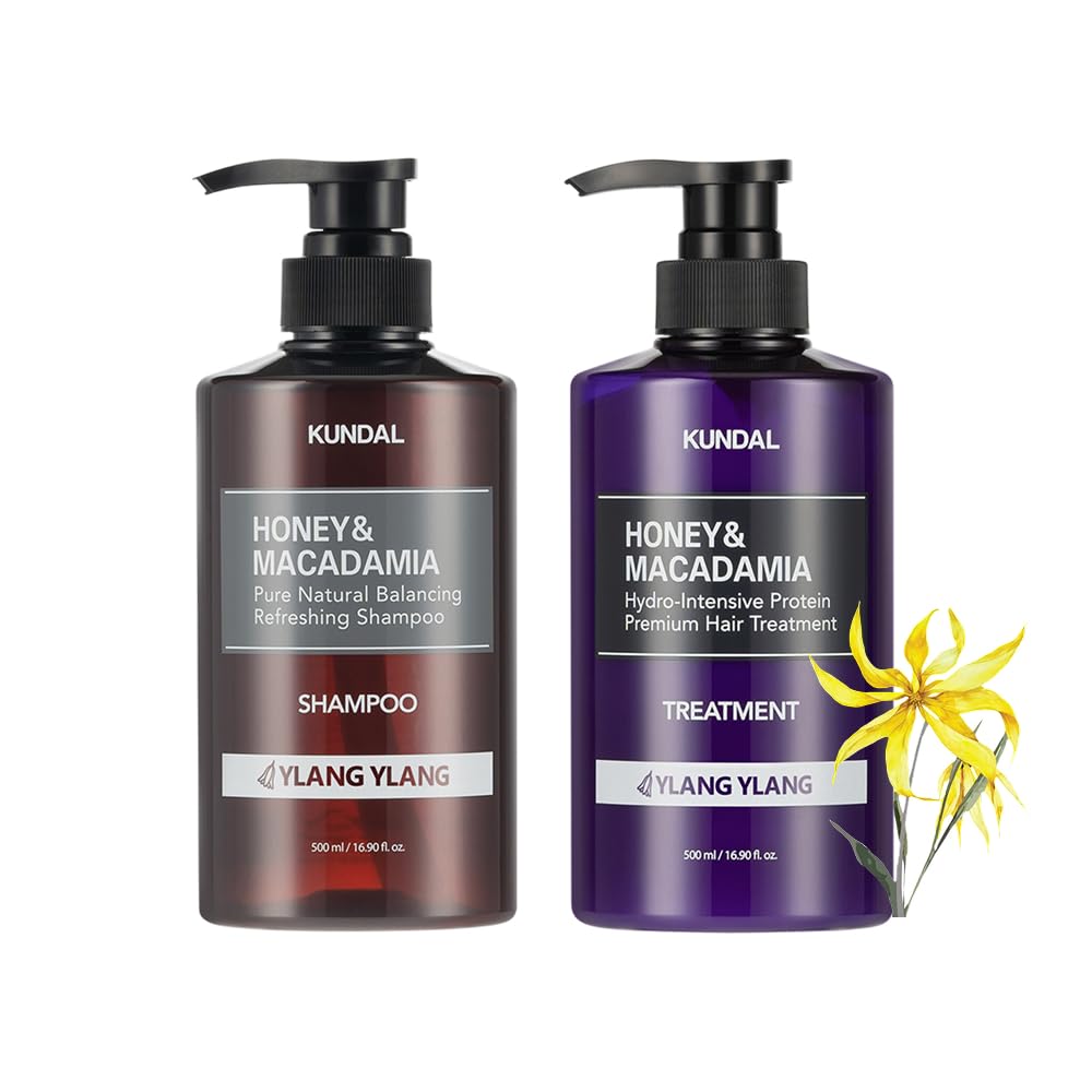KUNDAL Honey and Macadamia Shampoo and Conditioner Set 500ml