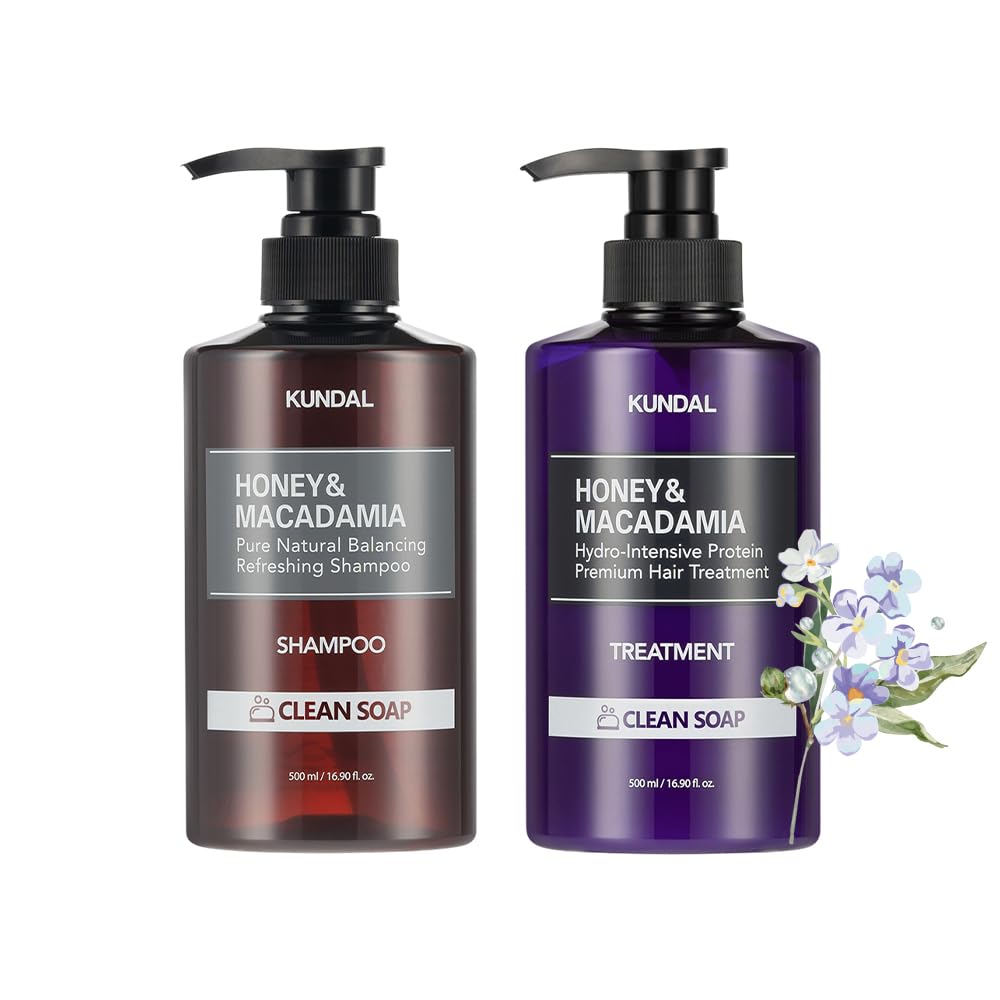 KUNDAL Honey and Macadamia Shampoo and Conditioner Set 500ml