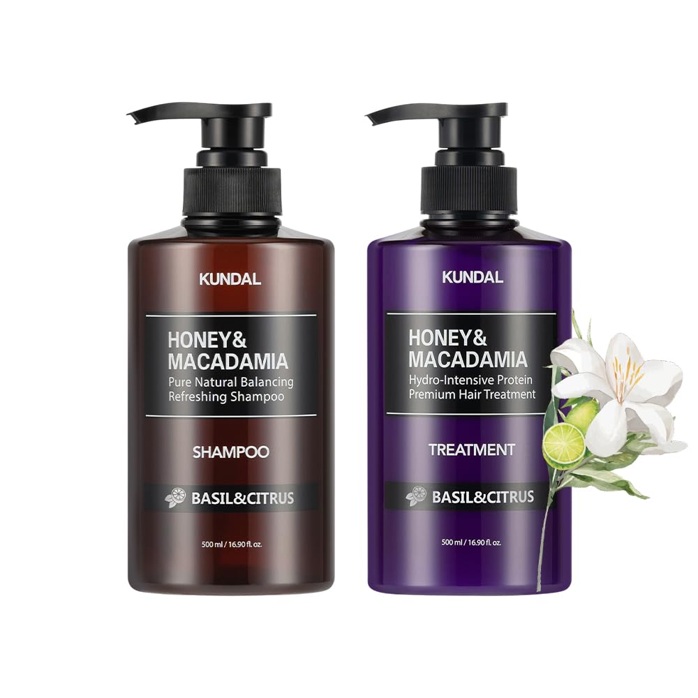 KUNDAL Honey and Macadamia Shampoo and Conditioner Set 500ml