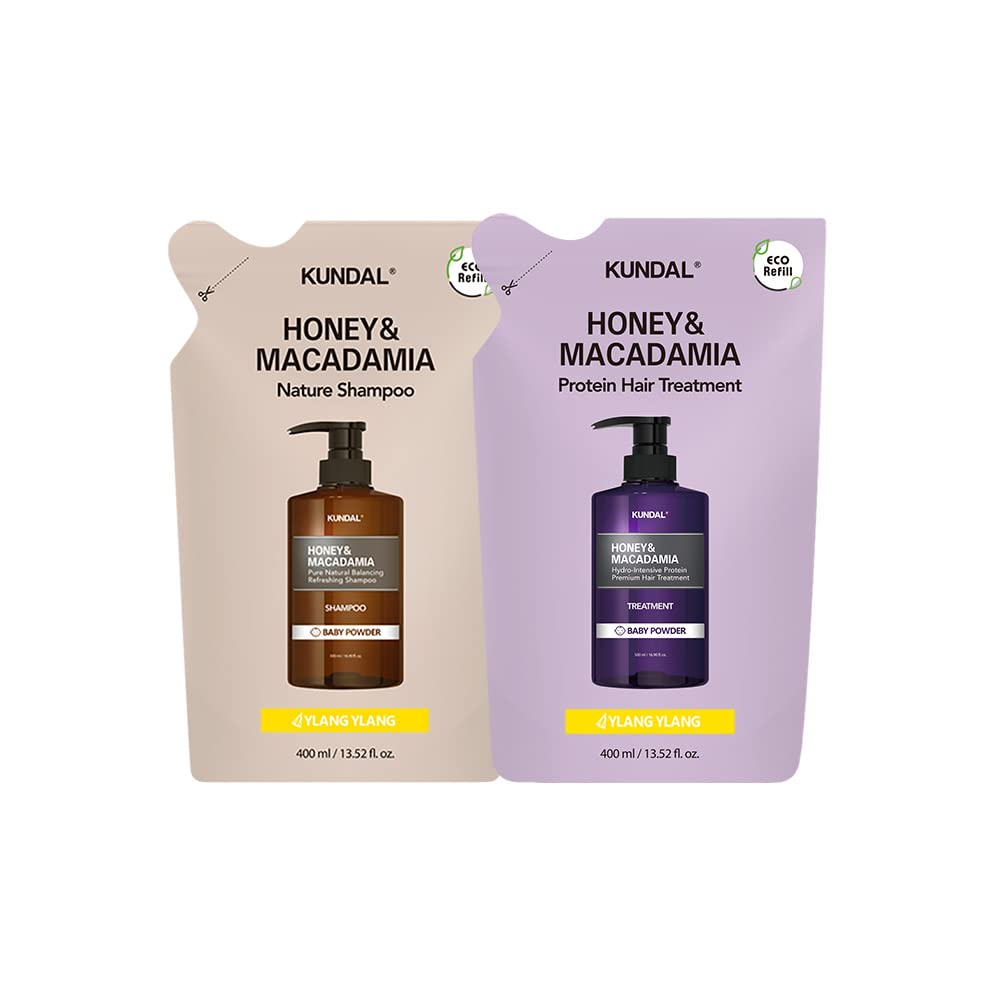 KUNDAL Ylang Ylang Scent Shampoo and Conditioner Refill 400ml