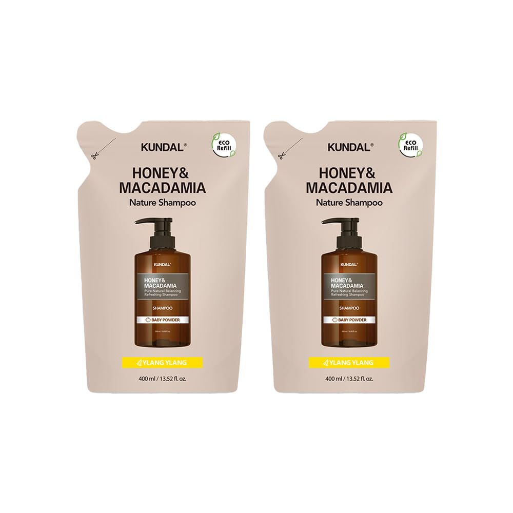 KUNDAL Ylang Ylang Scent Shampoo Refill 400ml 2-Pack