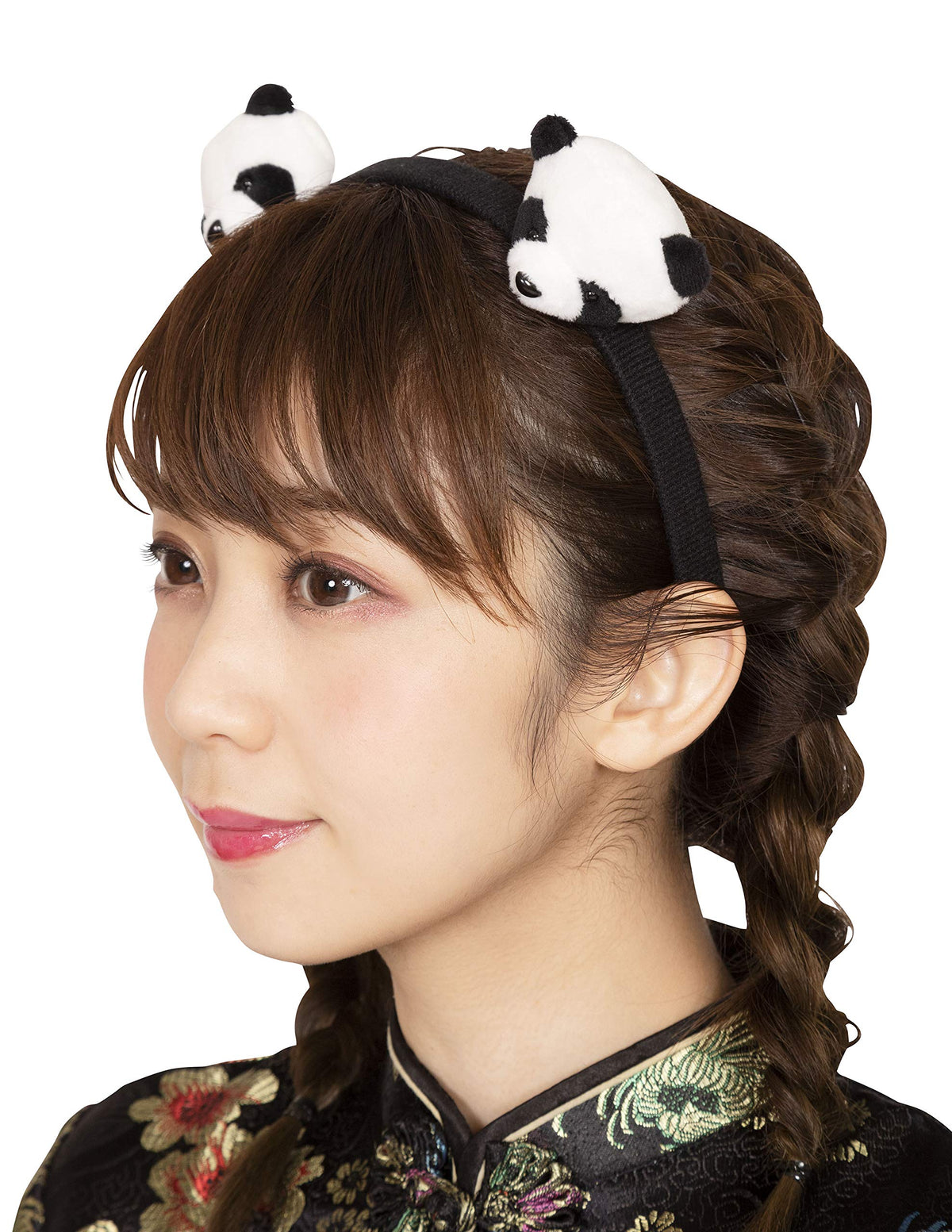 Clearstone Panda Face Headband for Cosplay Halloween Unisex White