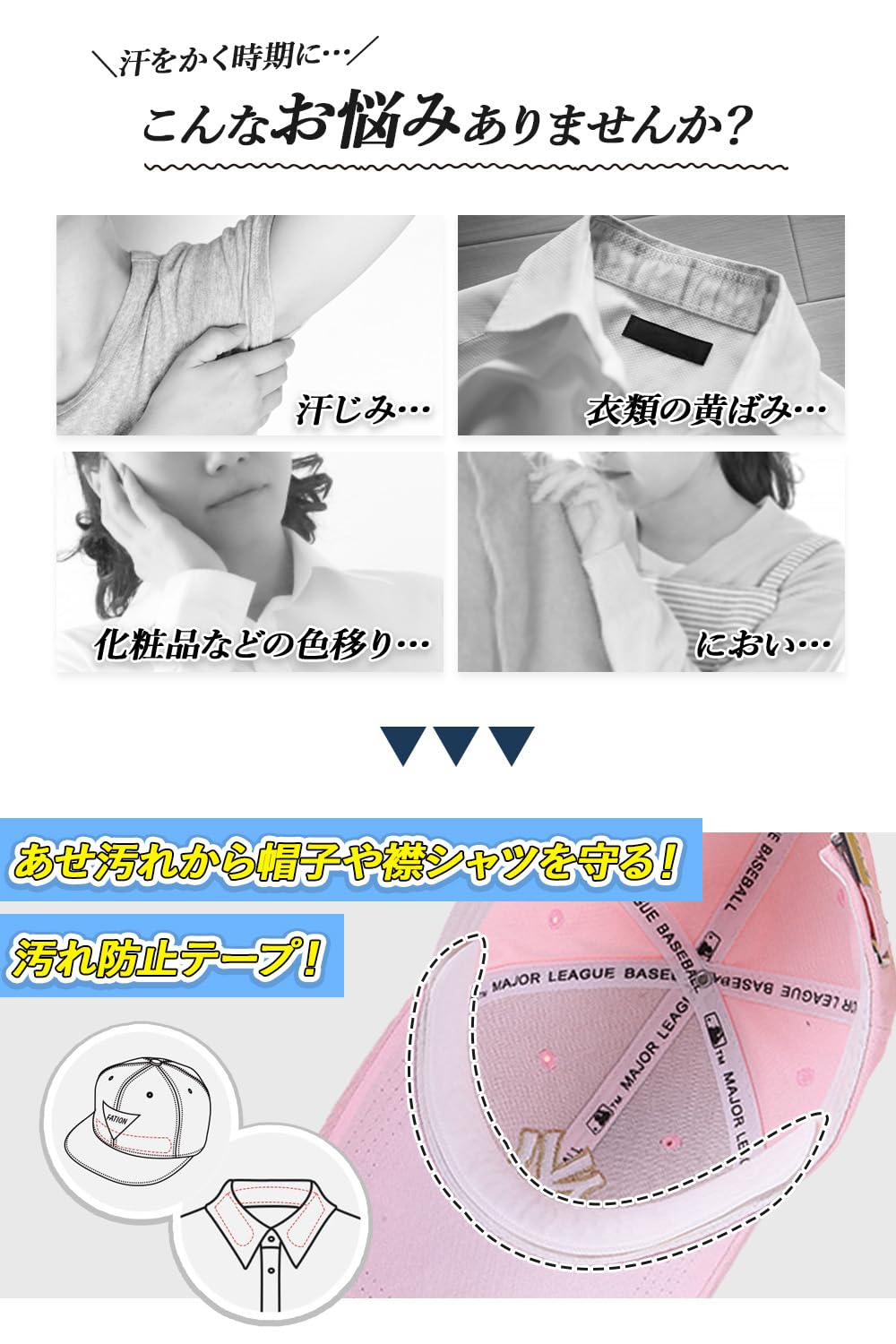 kuronikuru Sweat Absorbent Sheets 100 Count for Hats and Clothing