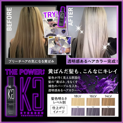 Kyogoku Blue Purple Color Shampoo 200ml for Yellowing Improvement