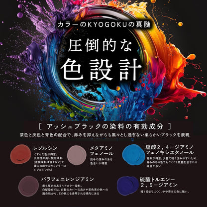 Kyogoku IROME Hair Color Ash Black 1 Set for Gentle Coloring