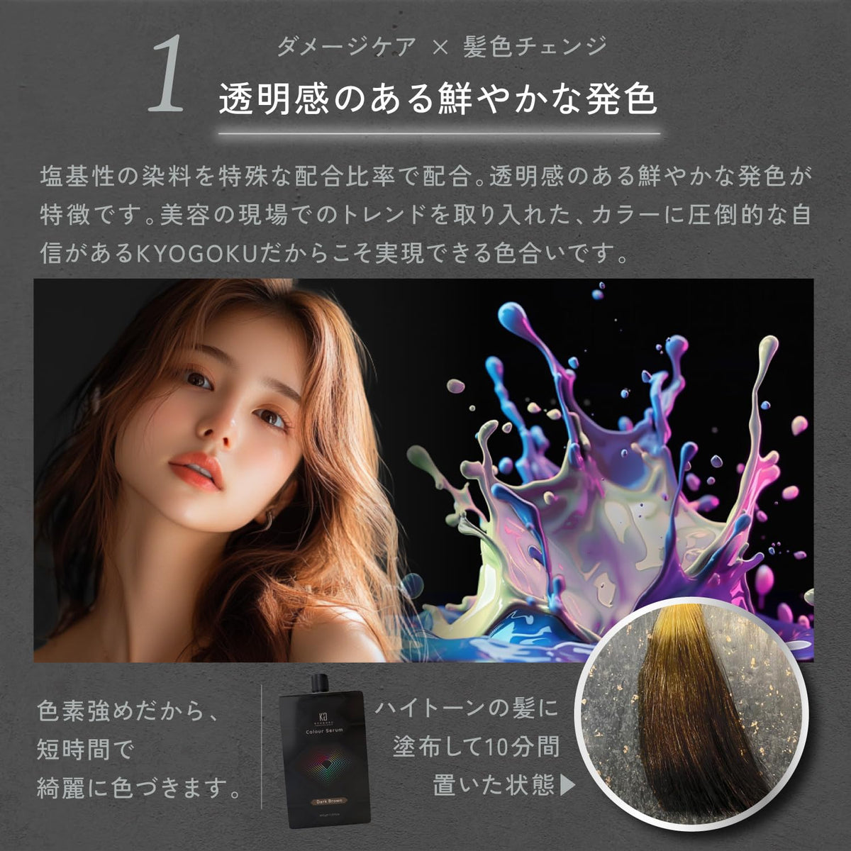 Kyogoku Color Treatment Dark Brown 200g for Hair Repair