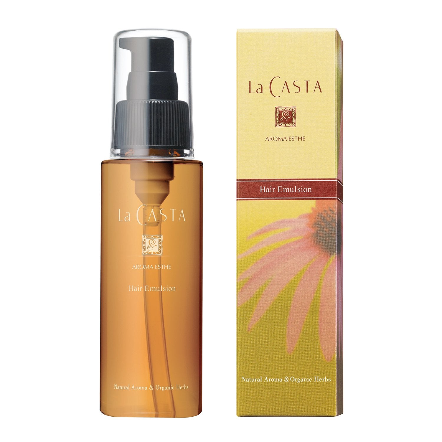 La CASTA(ラ・カスタ) アロマエステ ヘアエマルジョン 洗い流さない トリートメント オーガニック植物成分 精油 配合 ライトオレンジ ローズマリー 80 ミリリットル