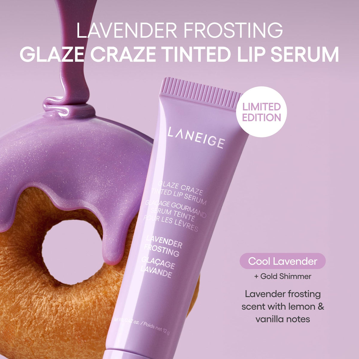 LANEIGE Glaze Tint Lip Serum Lavender Frosting 6g