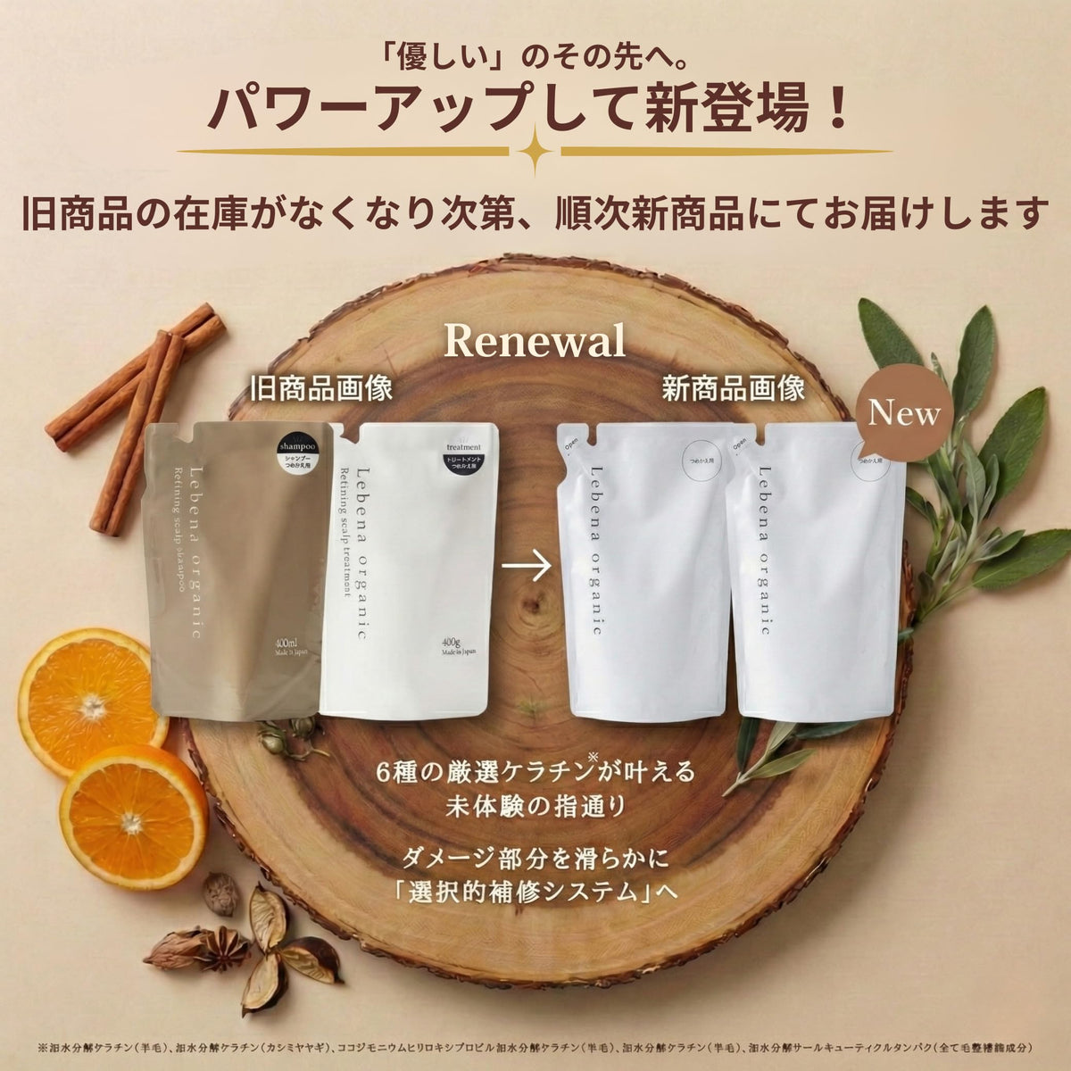 Lebena Organic Shampoo and Treatment Refill Set 400ml Each