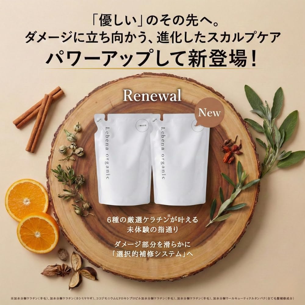 Lebena Organic Shampoo and Conditioner Refill Set for Shiny Hair