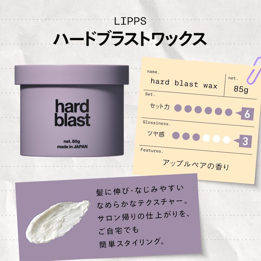 LIPPS Hard Blast Wax 85g Apple Pear Scent Men&