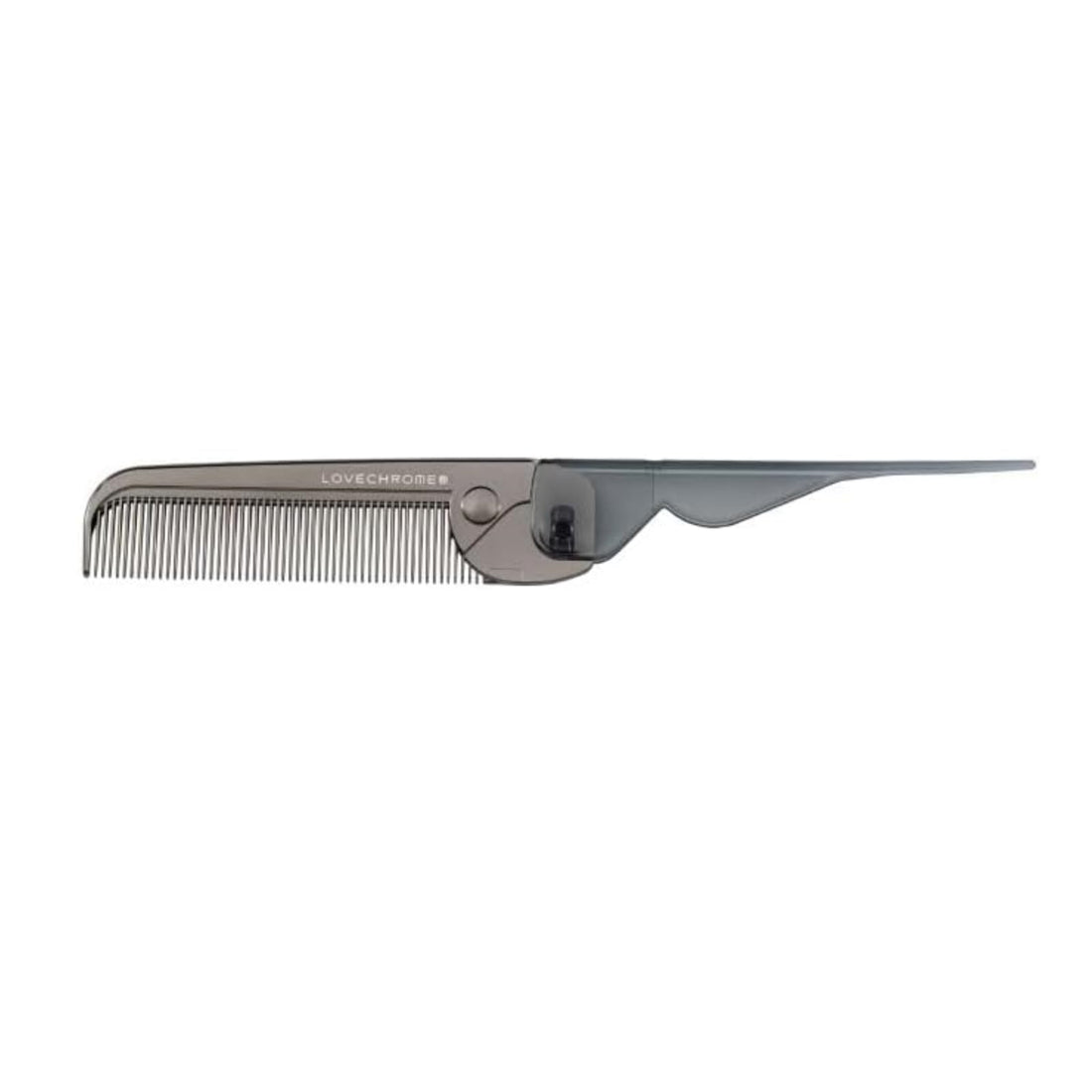 LOVE CHROME PG Bangscomb Premium Black, 210 x 27 x 7 mm (open); 110 x 32 x 7 mm (folded)
