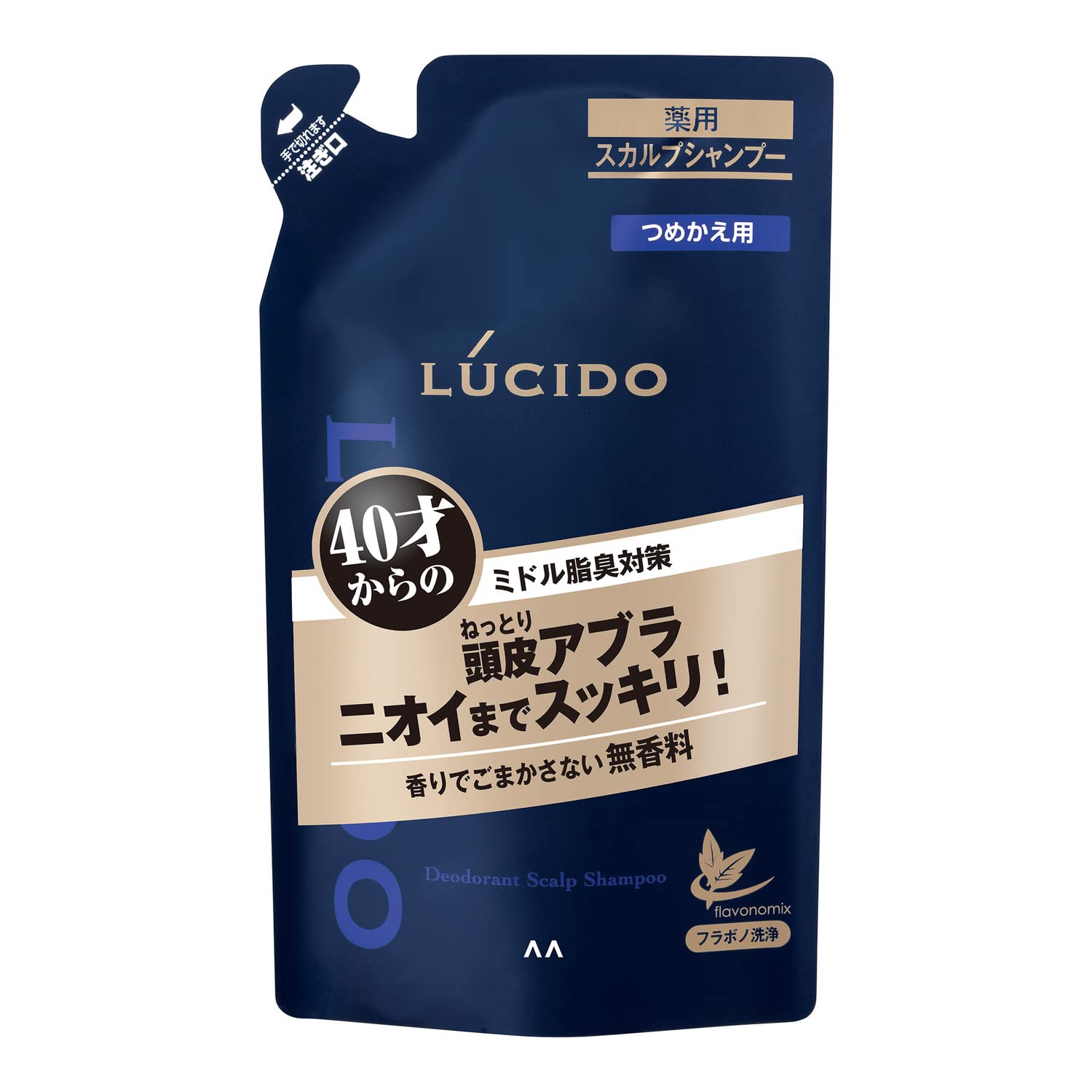 LUCIDO Medicated Scalp Deo Shampoo Refill 380mL for Odor Control