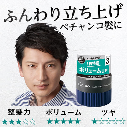 LUCIDO Hair Wax Volume &amp; Hard Styling Product Set 80g x 2