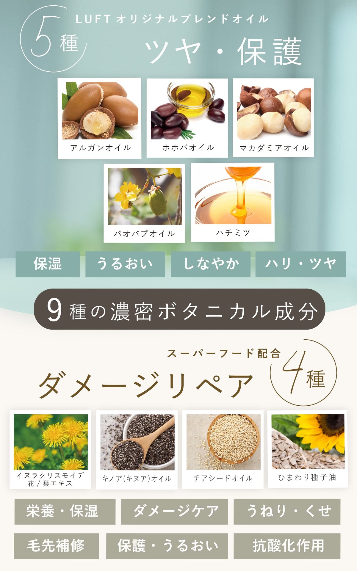 LUFT Moist Shampoo and Conditioner Set 500ml for Japanese Hair Care