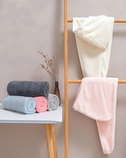 Lumimi Hair Drying Towel Cap Set Lightweight Quick-Dry Hair Care