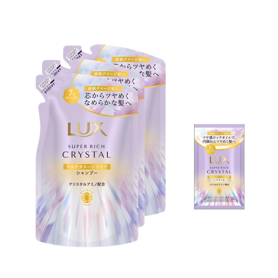LUX Crystal Multi-Damage Care Shampoo Set with Hair Oil